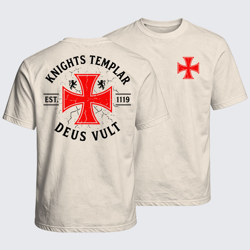 Washed T-Shirt - Knights Templar Deus Vult