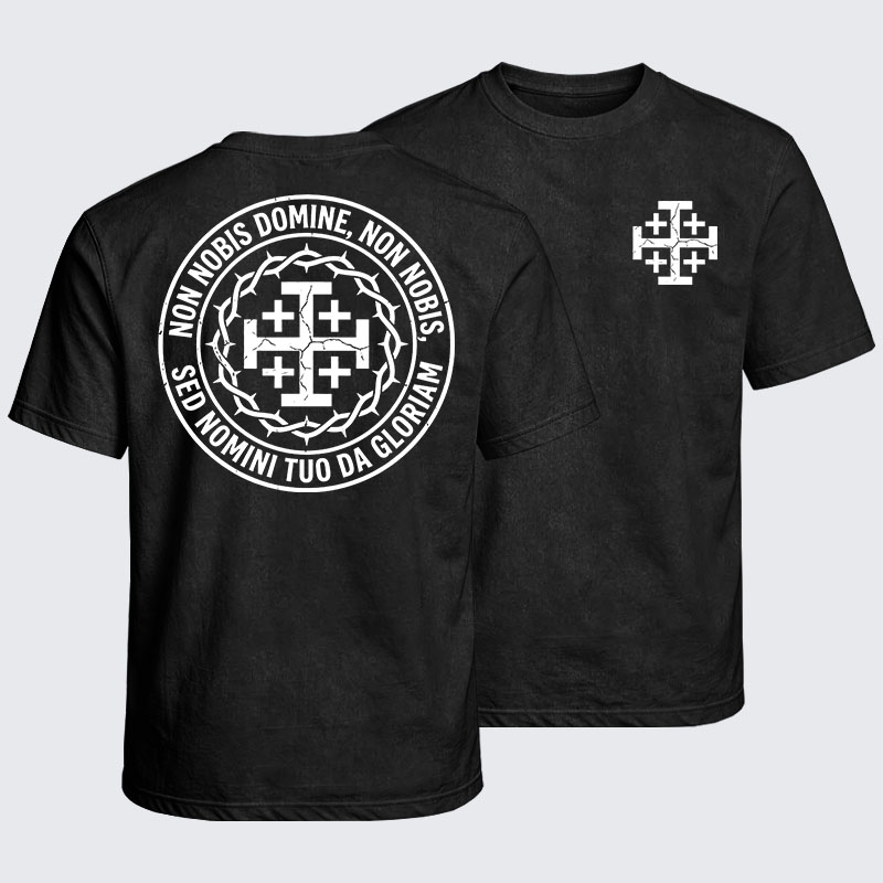 Washed T-Shirt - Non Nobis Domine, Non Nobis, Sed Nomini Tuo Da Gloriam