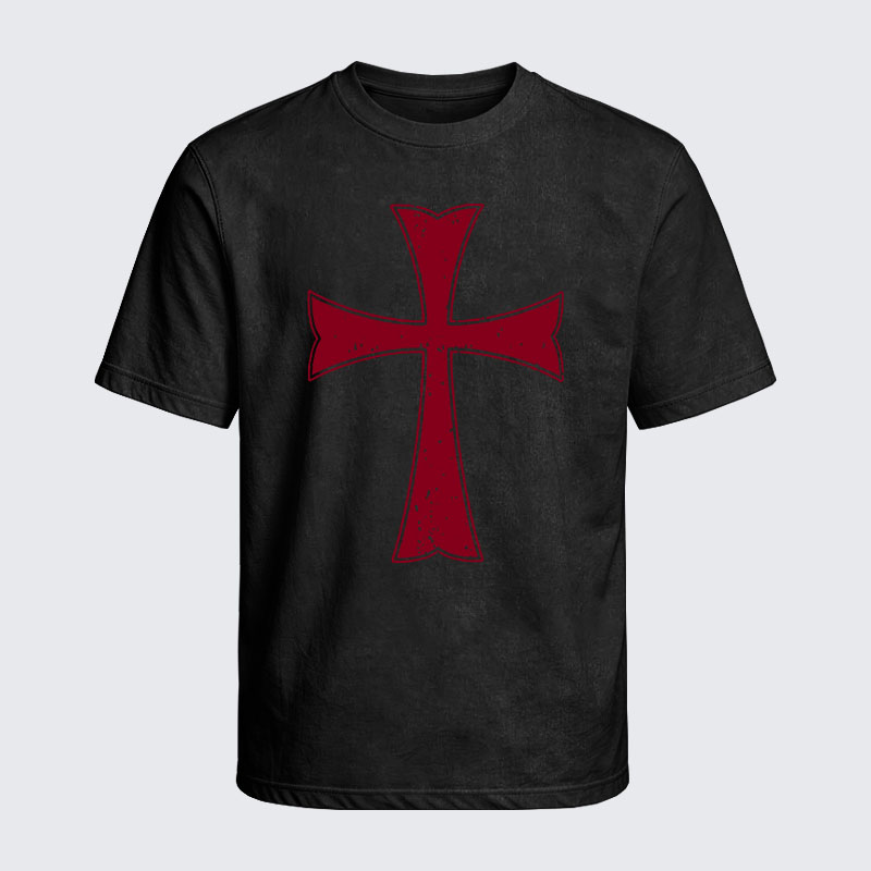 Washed T-Shirt - Knights Templar Crusader Cross