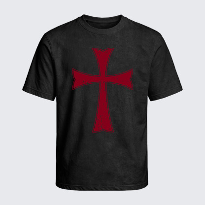 Washed T-Shirt - Knights Templar Crusader Cross