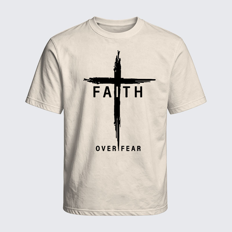 Washed T-Shirt - Faith Over Fear Cross
