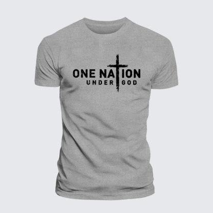 One Nation Under God Cross Jesus God Christian Cotton T-Shirt