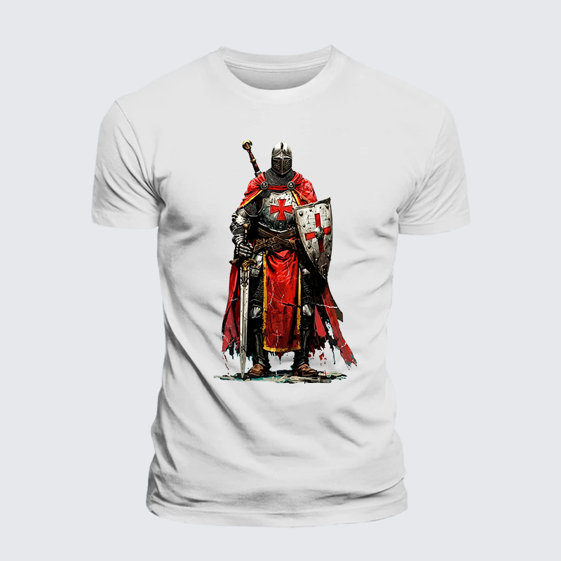 Crusaders Jesus God Christian Premium Mercerized Cotton Tee