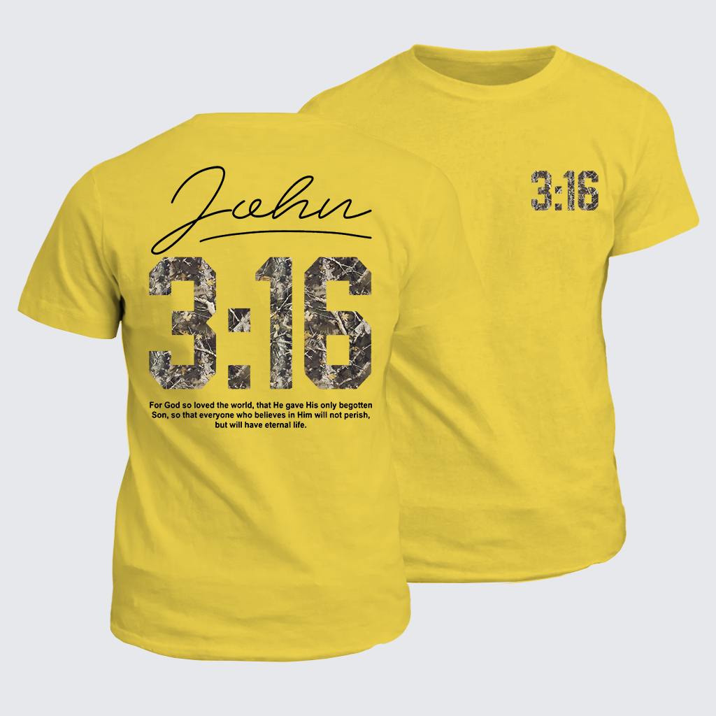 John 3:16 Jesus God Christian Cotton T-Shirt