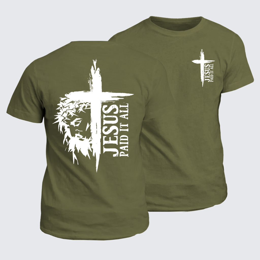 Jesus Paid It All Jesus God Christian Cotton T-Shirt