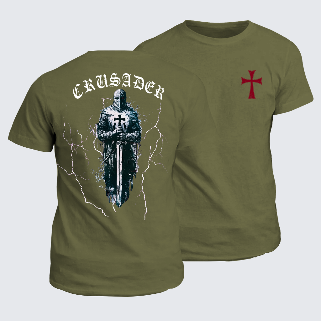 Crusader Jesus God Christian Cotton T-Shirt