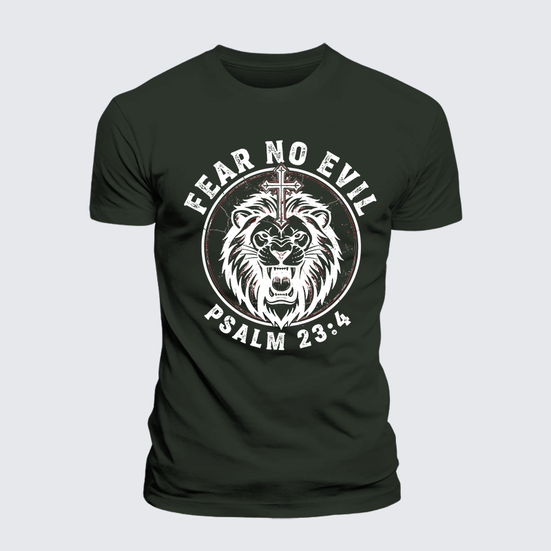 Fear No Evil Jesus God Christian Premium Mercerized Cotton Tee
