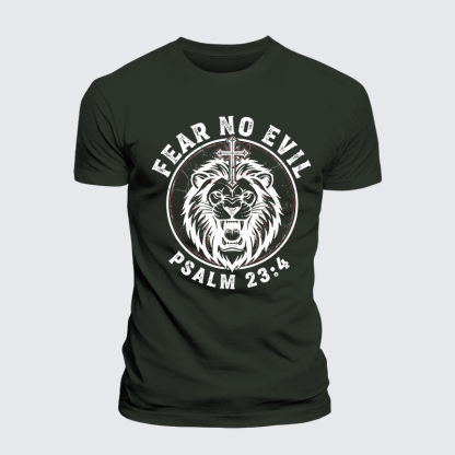Fear No Evil Jesus God Christian Premium Mercerized Cotton Tee