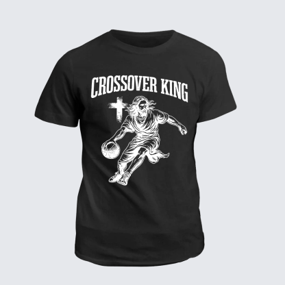 Crossover King Jesus God Christian Cotton T-Shirt