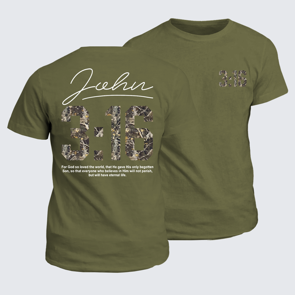 John 3:16 Jesus God Christian Cotton T-Shirt