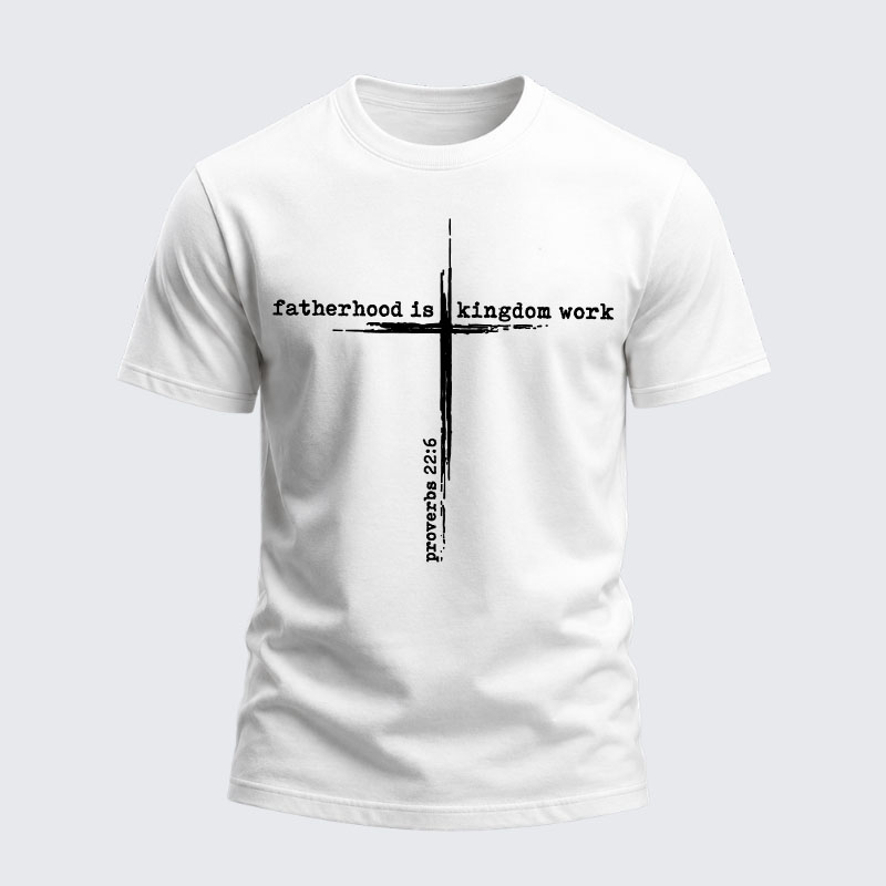 Heavyweight Cotton Tee - Fatherhood is Kingdom Work