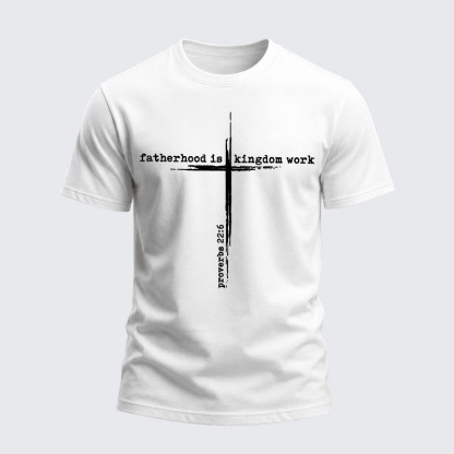 Heavyweight Cotton Tee - Fatherhood is Kingdom Work