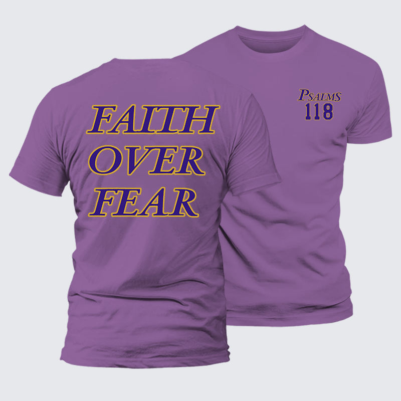 Faith Over Fear Jesus God Christian Premium Mercerized Cotton Tee
