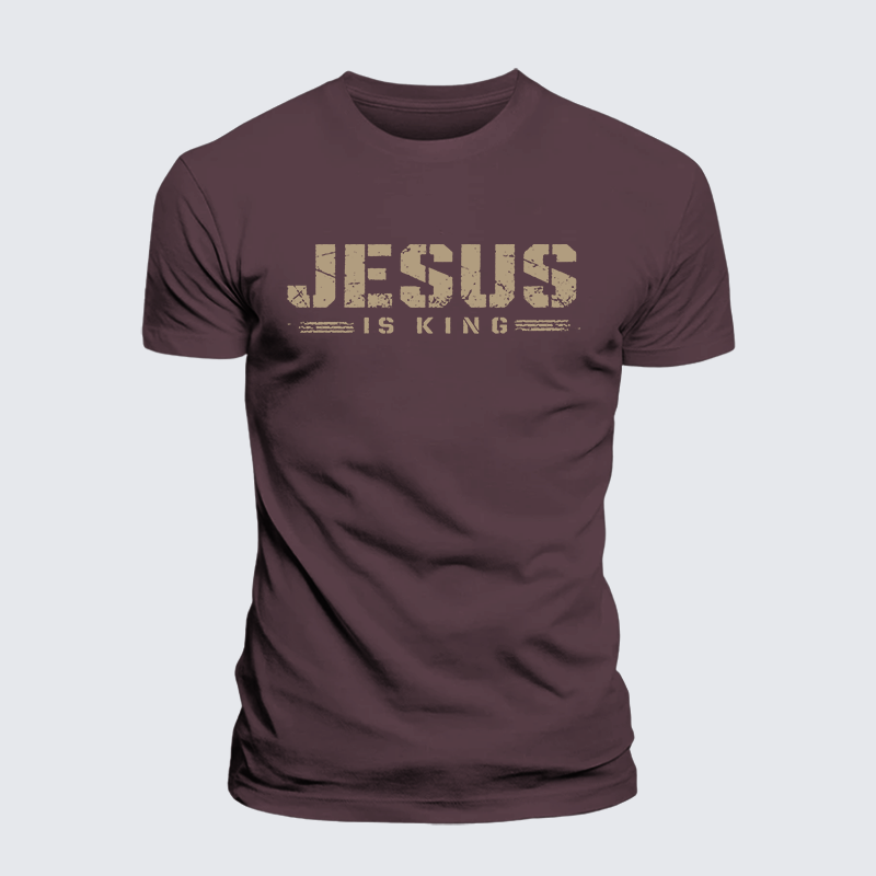 Jesus Is King Jesus God Christian Premium Mercerized Cotton Tee