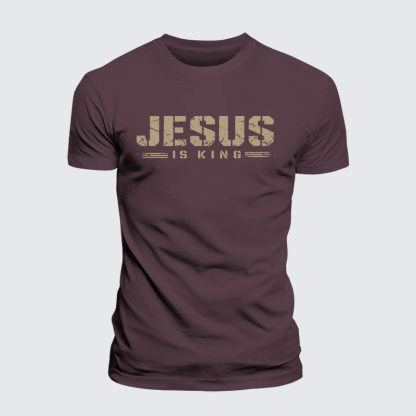 Jesus Is King Jesus God Christian Premium Mercerized Cotton Tee
