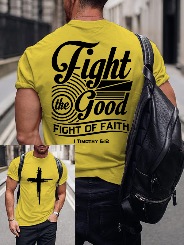  Faith Printed Jesus God Christian Cotton T-Shirt