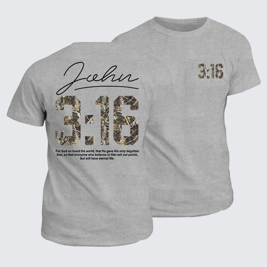 John 3:16 Jesus God Christian Cotton T-Shirt