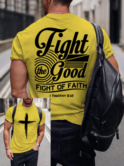  Faith Printed Jesus God Christian Cotton T-Shirt