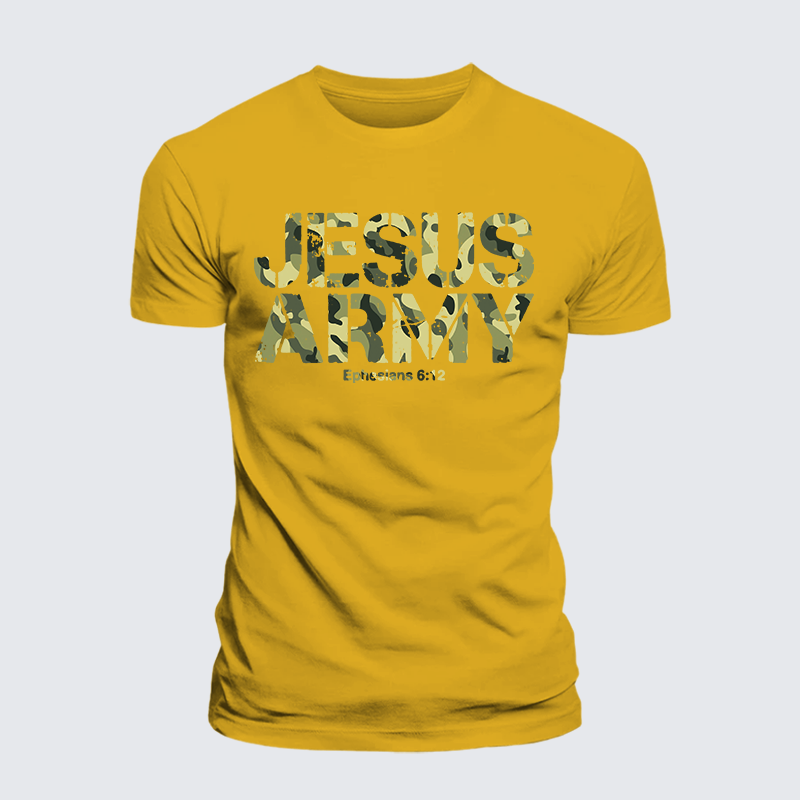 Jesus Army Jesus God Christian Premium Mercerized Cotton Tee