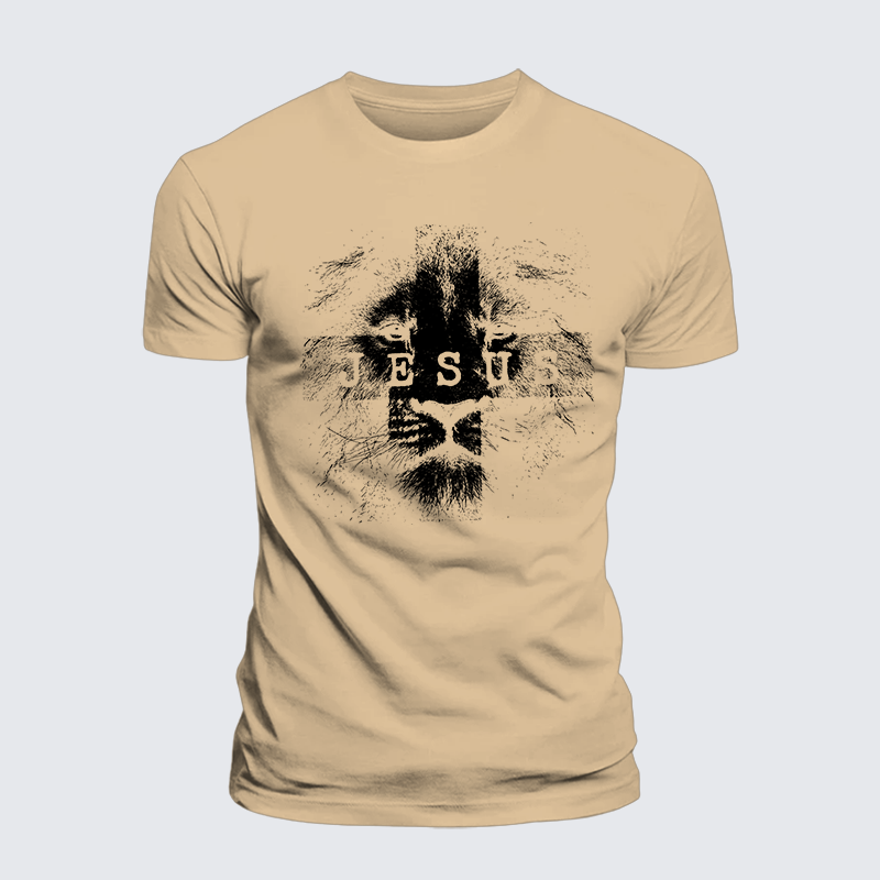 Man Of God Husband Dad Jesus God Christian Cotton T-Shirt
