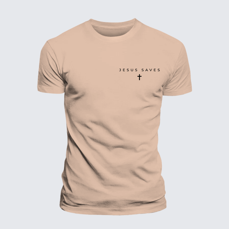 Jesus Saves Jesus God Christian Premium Mercerized Cotton Tee
