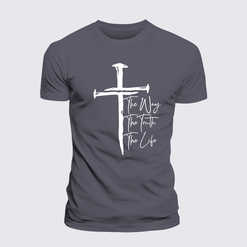 Jesus The Way The Truth The Life Jesus God Christian Premium Mercerized Cotton Tee