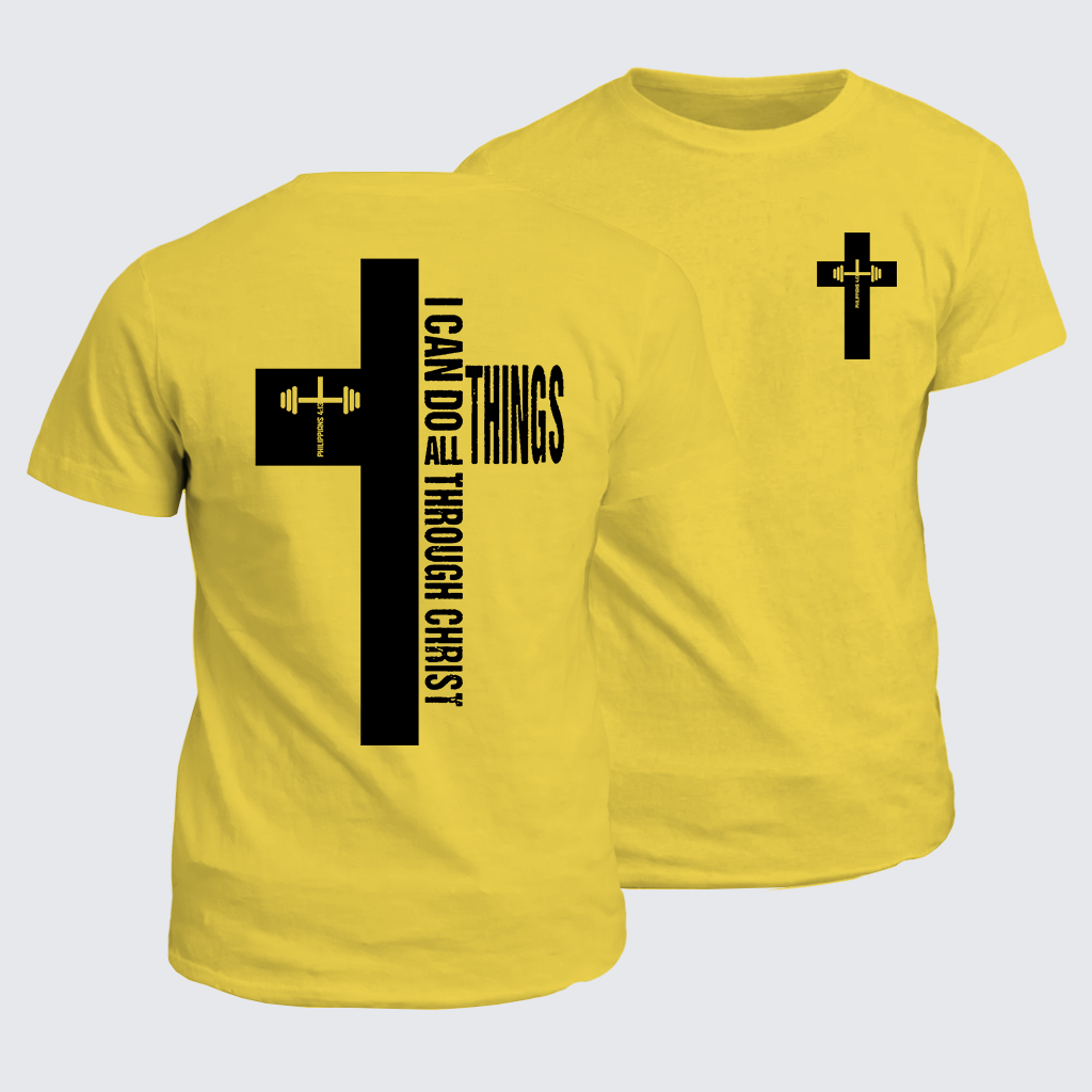 Strength Through Christ Jesus God Christian Cotton T-Shirt