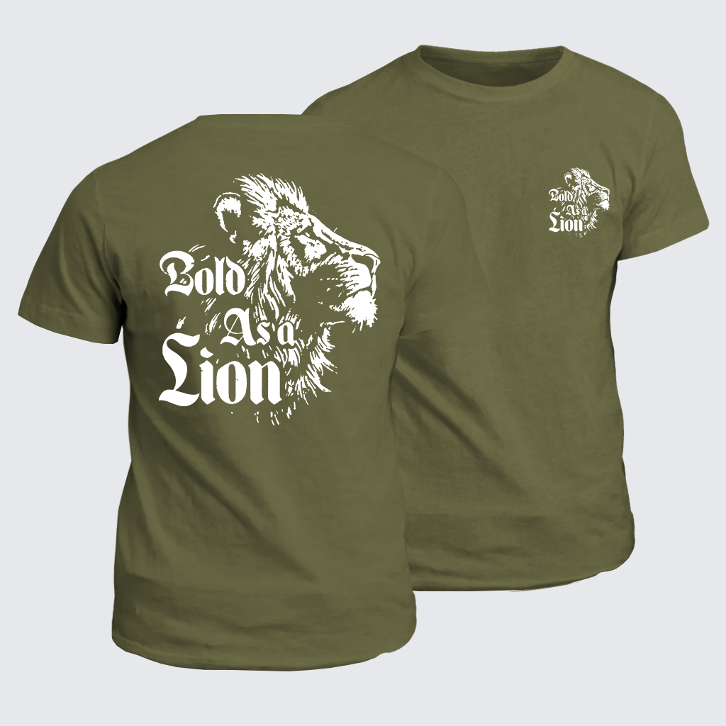 Bold As A Lion Jesus God Christian Cotton T-Shirt