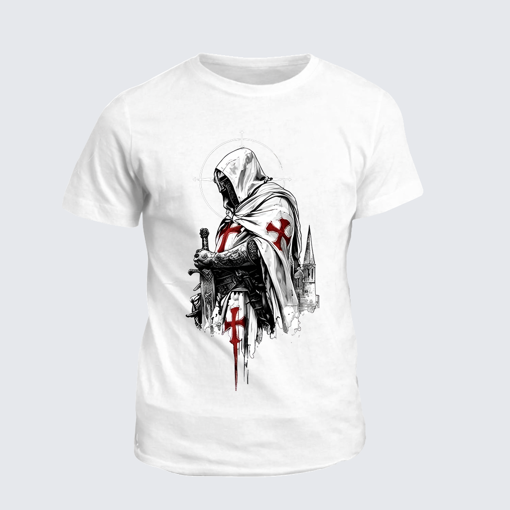 Crusader Spirit Jesus God Christian Cotton T-Shirt