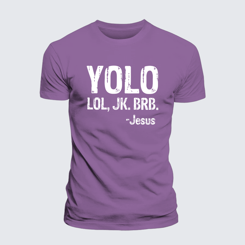 Yolo Lol Jk Brb Jesus Jesus God Christian Premium Mercerized Cotton Tee