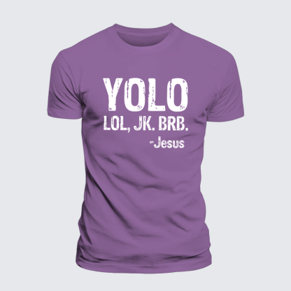 Yolo Lol Jk Brb Jesus Jesus God Christian Premium Mercerized Cotton Tee