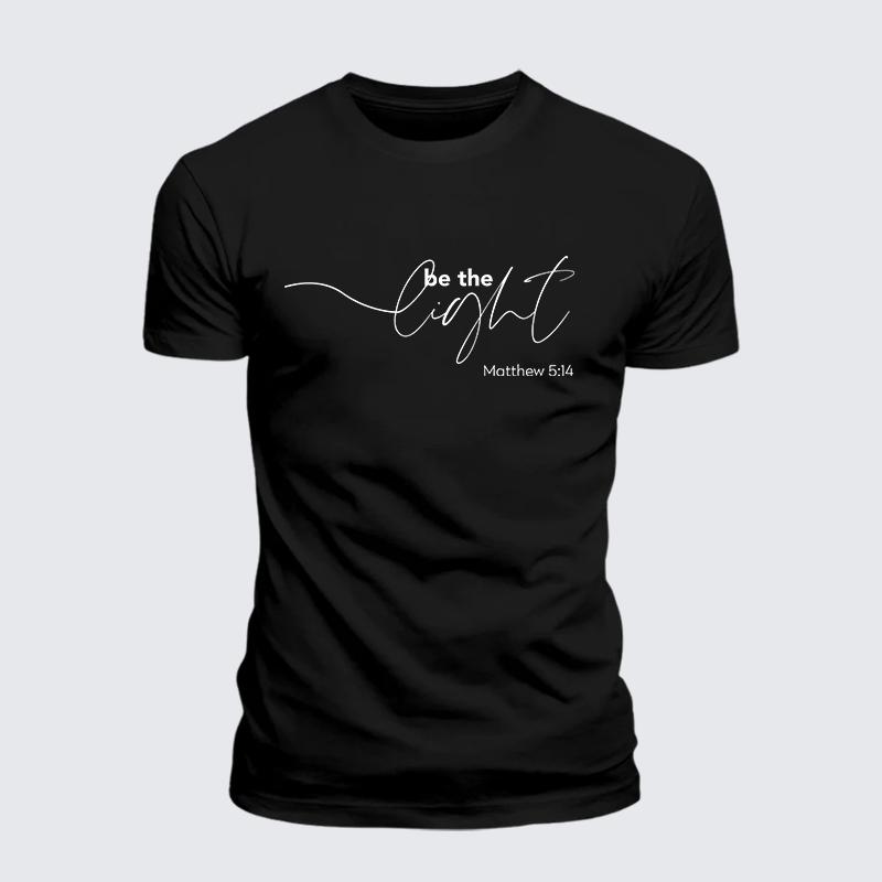 Be The Light Jesus God Christian Premium Mercerized Cotton Tee