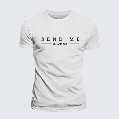 Send Me Isaiah 6:8 Jesus God Christian Premium Mercerized Cotton Tee