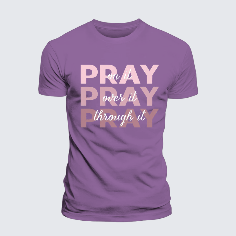 Pray Jesus God Christian Premium Mercerized Cotton Tee
