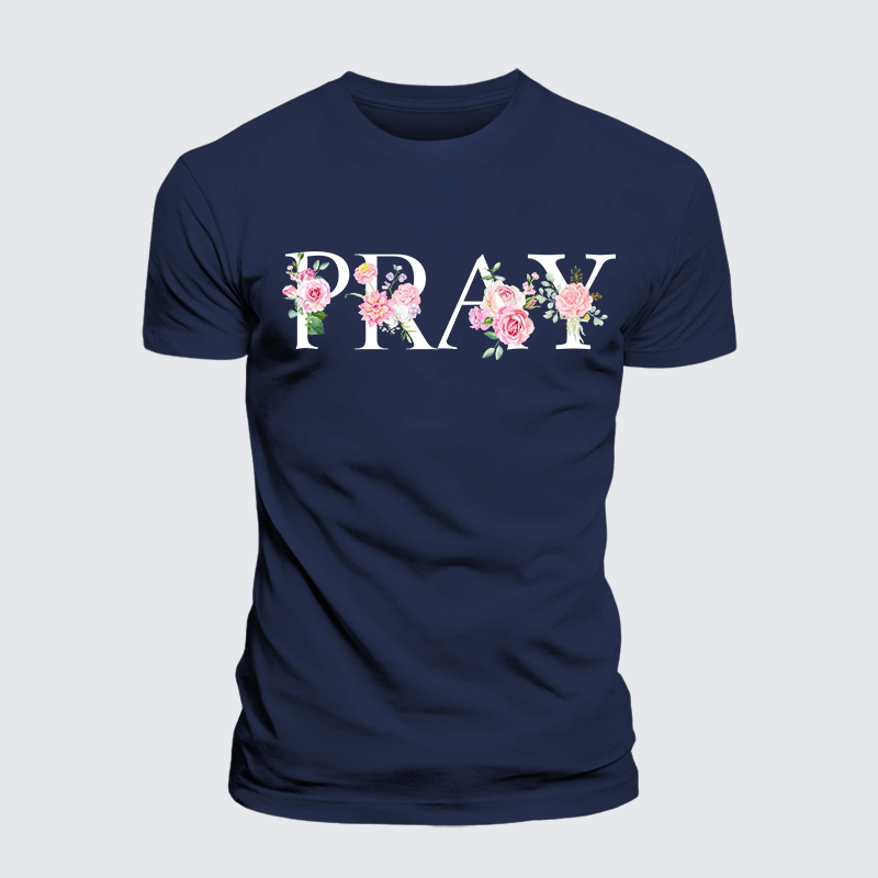 Pray Jesus God Christian Premium Mercerized Cotton Tee