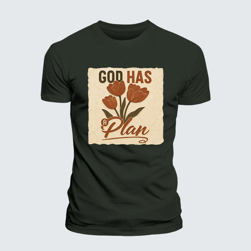 God Has A Plan Jesus God Christian Premium Mercerized Cotton Tee