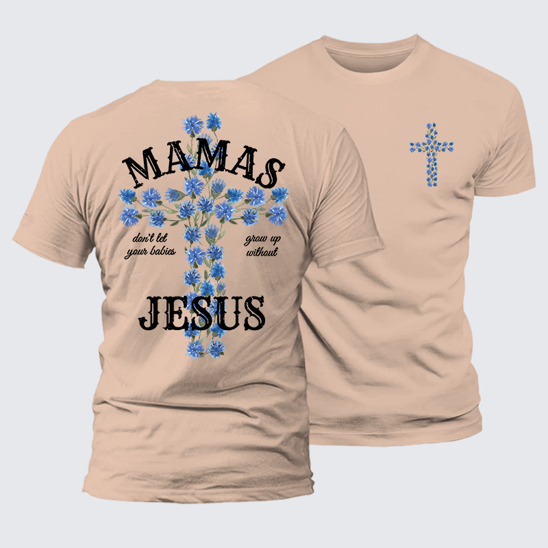 Blossoms Of Faith And Love Jesus God Christian Premium Mercerized Cotton Tee