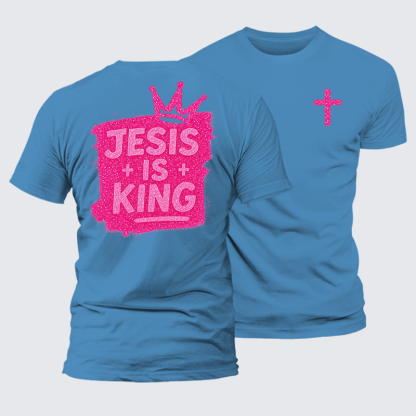 Jesus Is King Jesus God Christian Premium Mercerized Cotton Tee