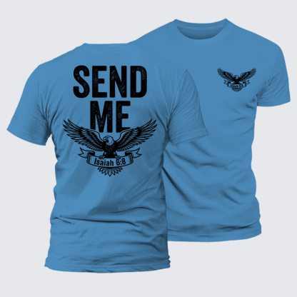 Isaiah 6:8 - SEND ME Jesus God Christian Premium Mercerized Cotton Tee
