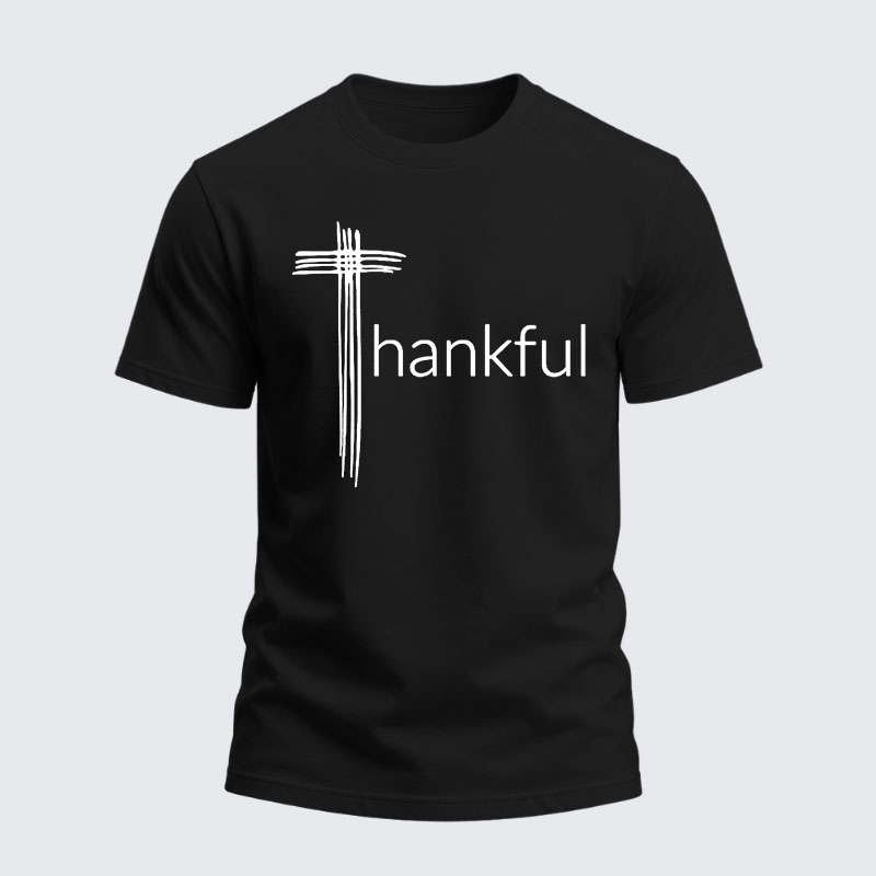 Heavyweight Cotton Tee -Thankful Cross