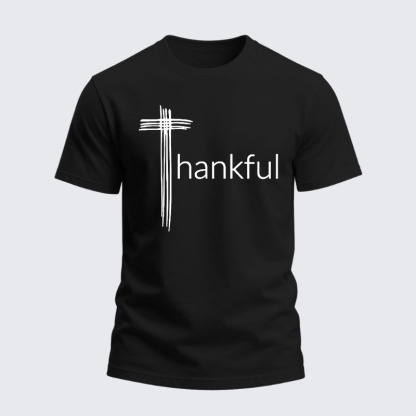 Heavyweight Cotton Tee -Thankful Cross