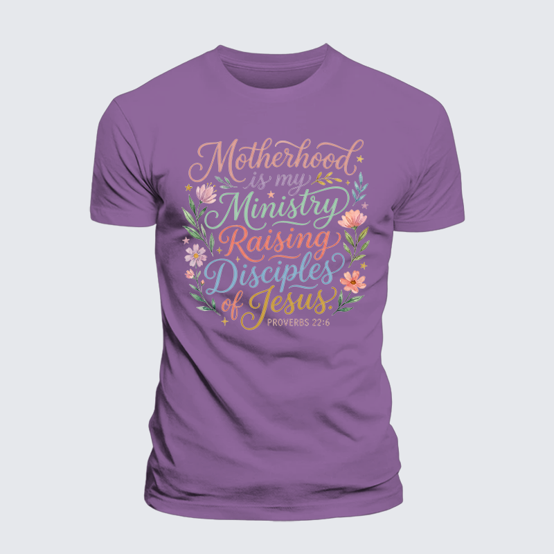 Motherhood Is My Ministry Jesus God Christian Premium Mercerized Cotton Tee