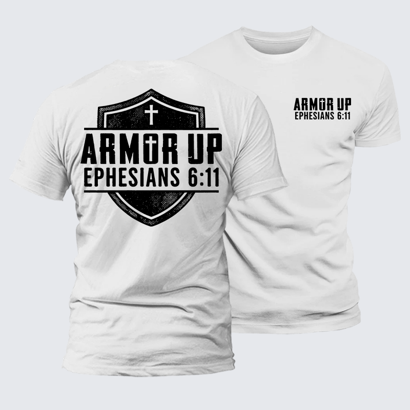 Armor Up Jesus God Christian Premium Mercerized Cotton Tee