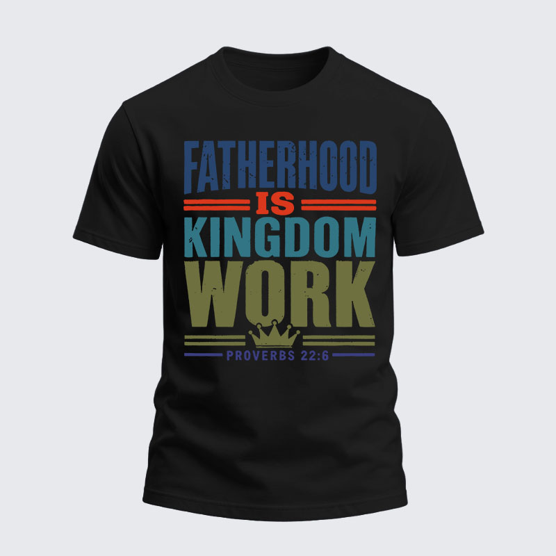 Heavyweight Cotton Tee - Fatherhood is Kingdom Work