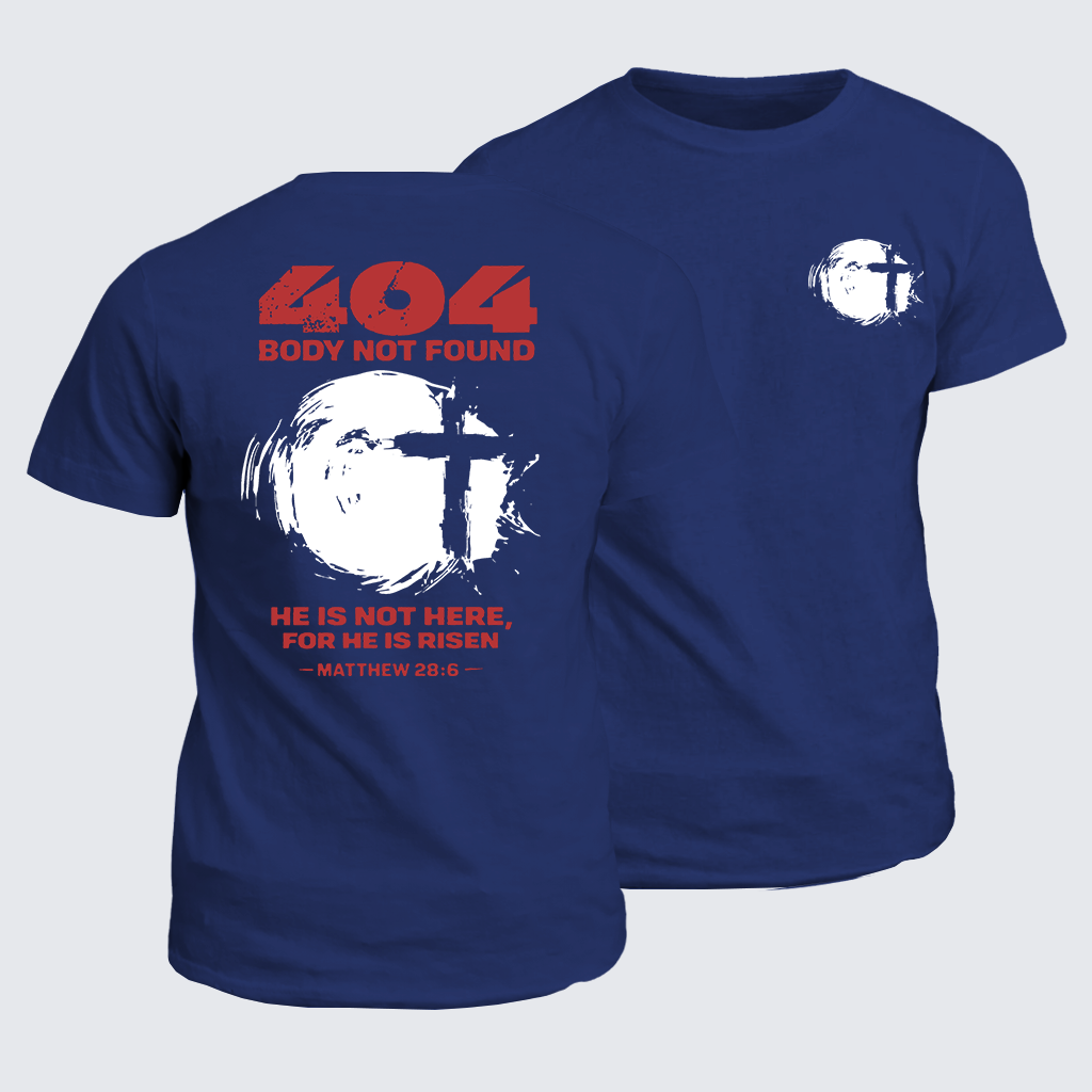 He Is Not Here,For He Is Risen Jesus God Christian Cotton T-Shirt