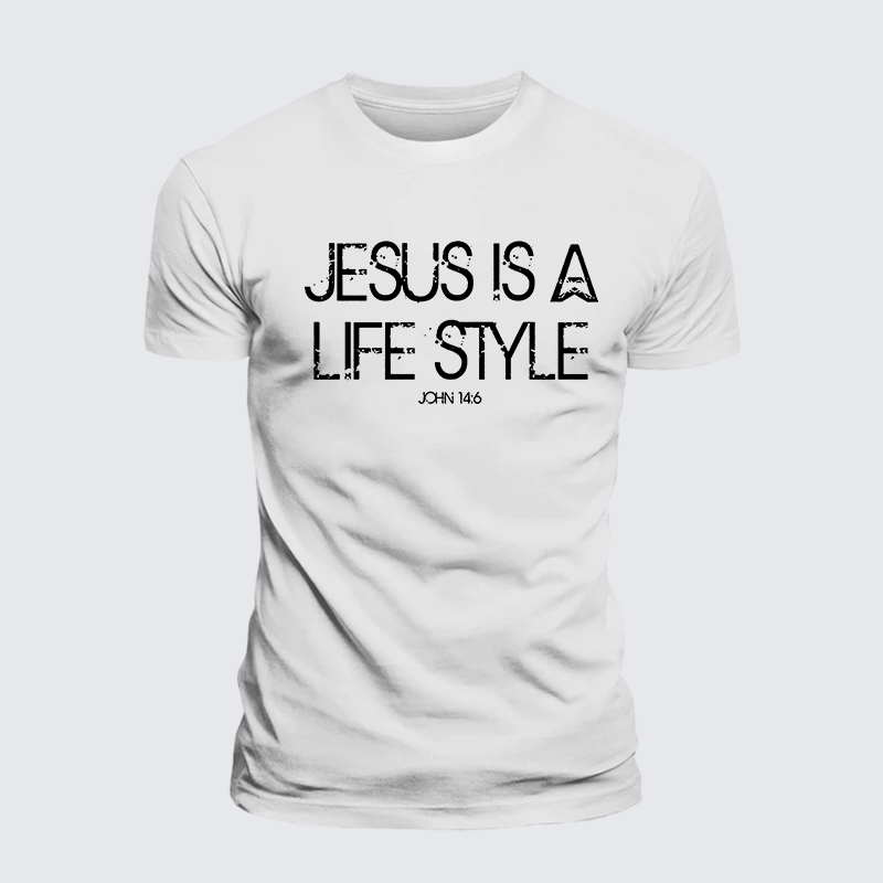 Jesus Is A Life Style Jesus God Christian Premium Mercerized Cotton Tee