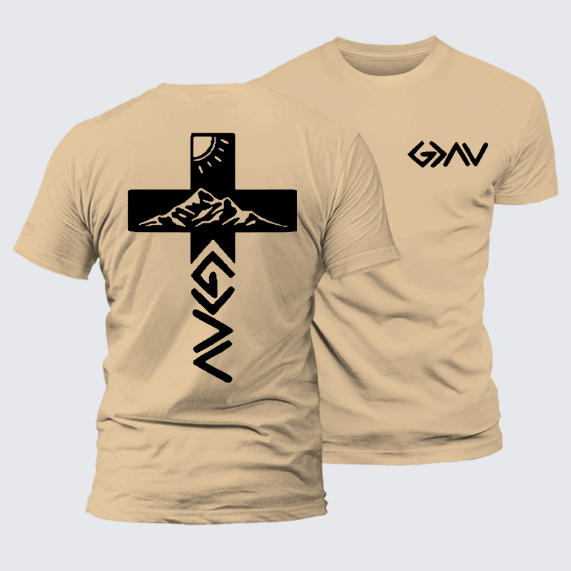 God is Greater than the Highs & Lows Jesus God Christian Premium Mercerized Cotton Tee