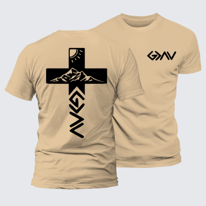 God is Greater than the Highs & Lows Jesus God Christian Premium Mercerized Cotton Tee