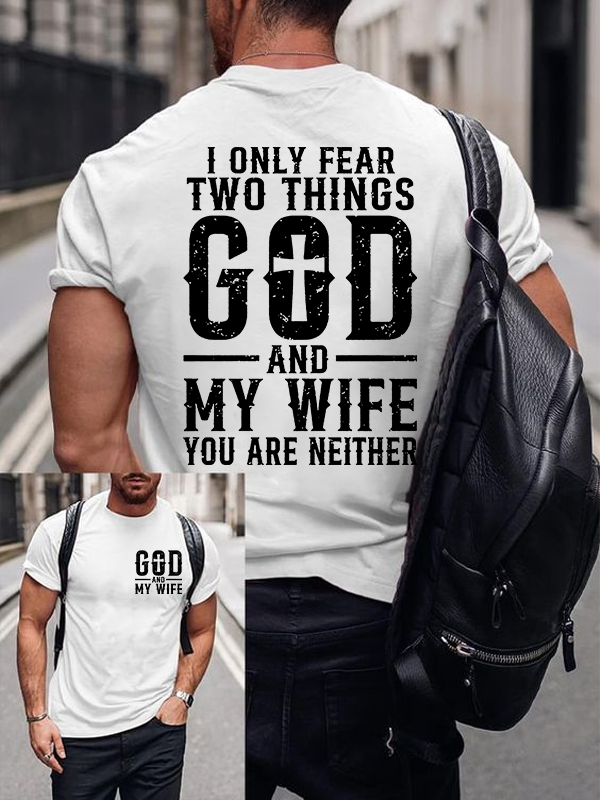 God & My Wife Jesus God Christian Cotton T-Shirt