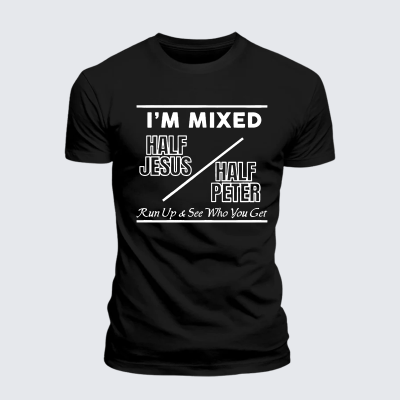 Man Of God Husband Dad Jesus God Christian Cotton T-Shirt